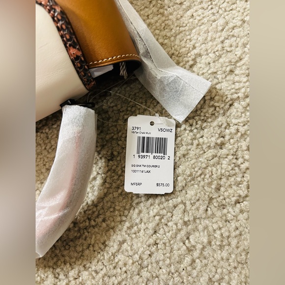 Coach Courier Carryall 23 In Colorblock Signature Canvas With Snakeskin Detail - Picture 10 of 10